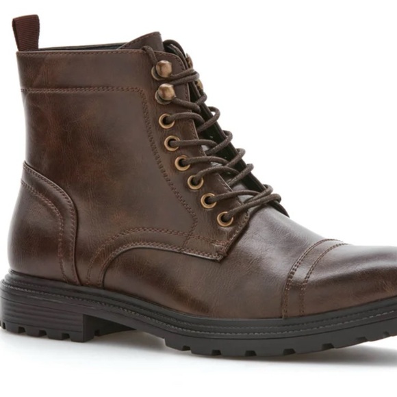 Perry Ellis Dark Brown Leather Boots - Picture 1 of 1